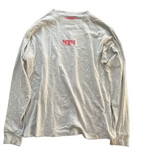 Rare 424 Long Sleeve Death Star Gray T Shirt Size Small Made In Los Angeles